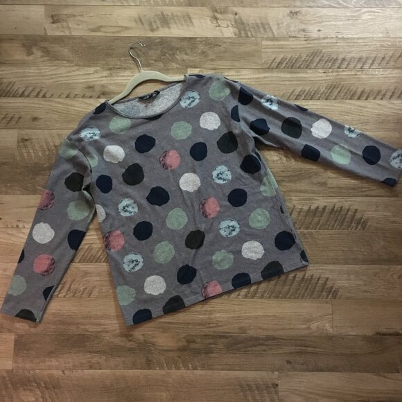 CHARLIE B Soft Fleecey Polka Dot Crewneck Sweater - Picture 6 of 14